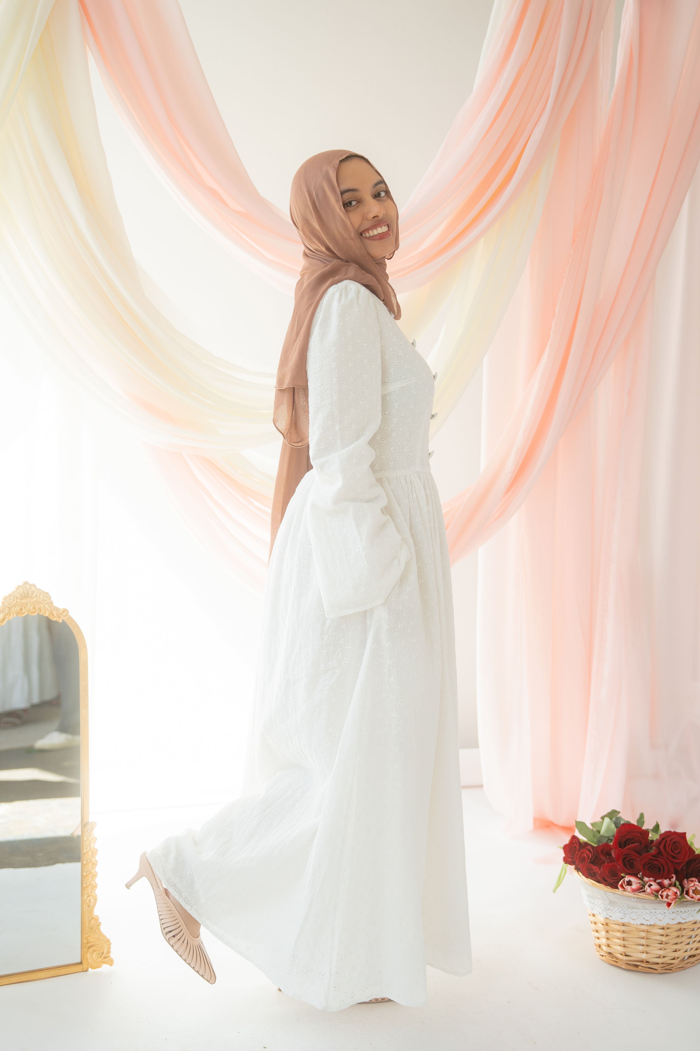 Hoda Eyelet Dress | Blanc