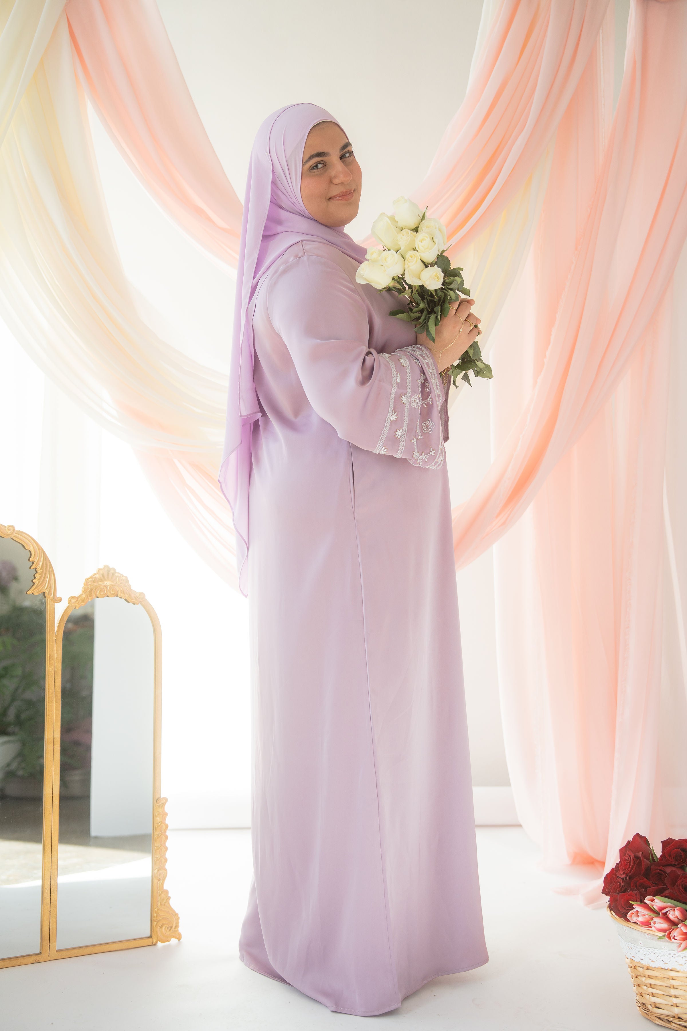 Dania Satin Abaya | Lavender