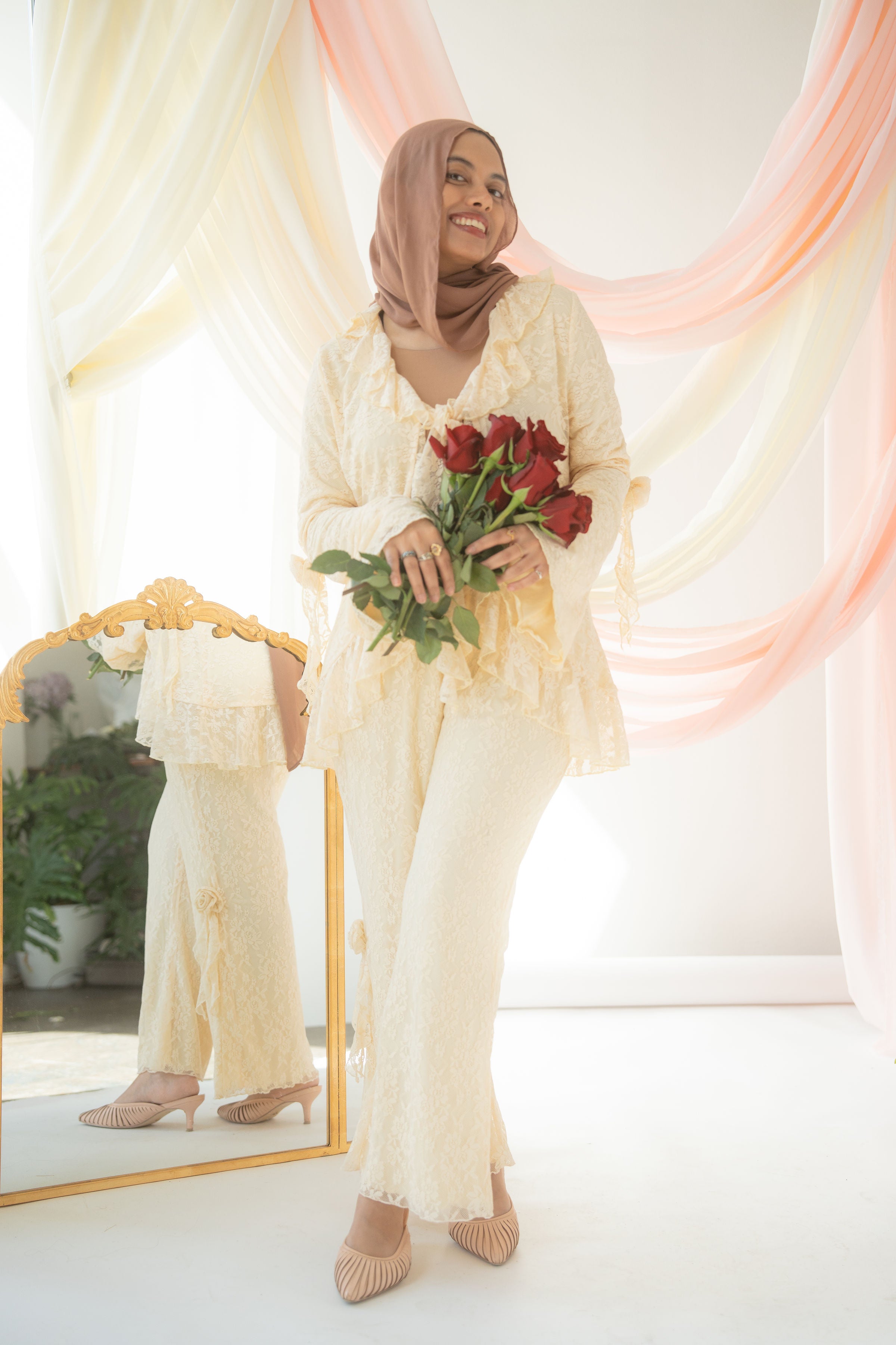 Lillia Lace Pants | Sugar Cookie