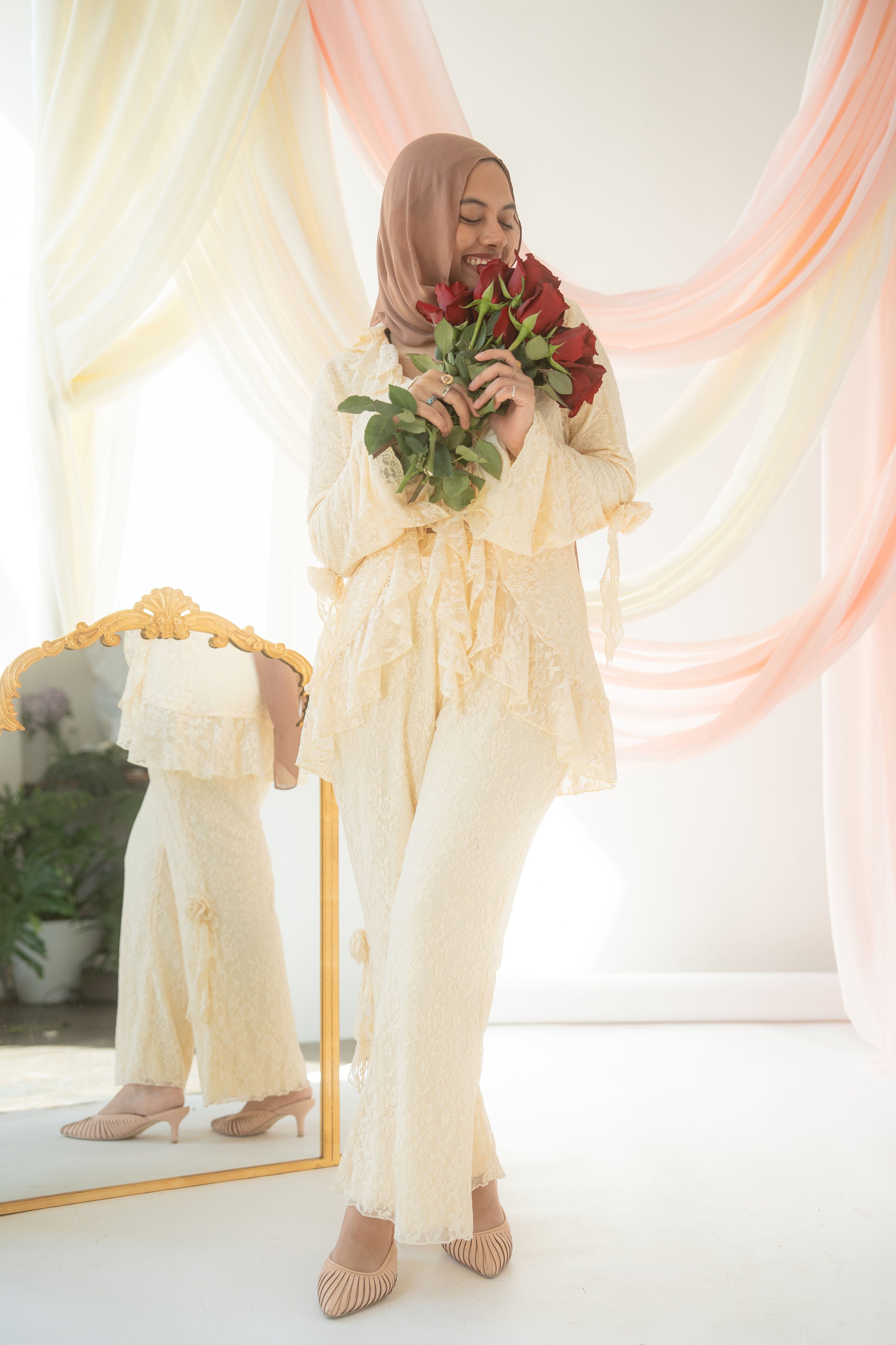 Lillia Lace Pants | Sugar Cookie