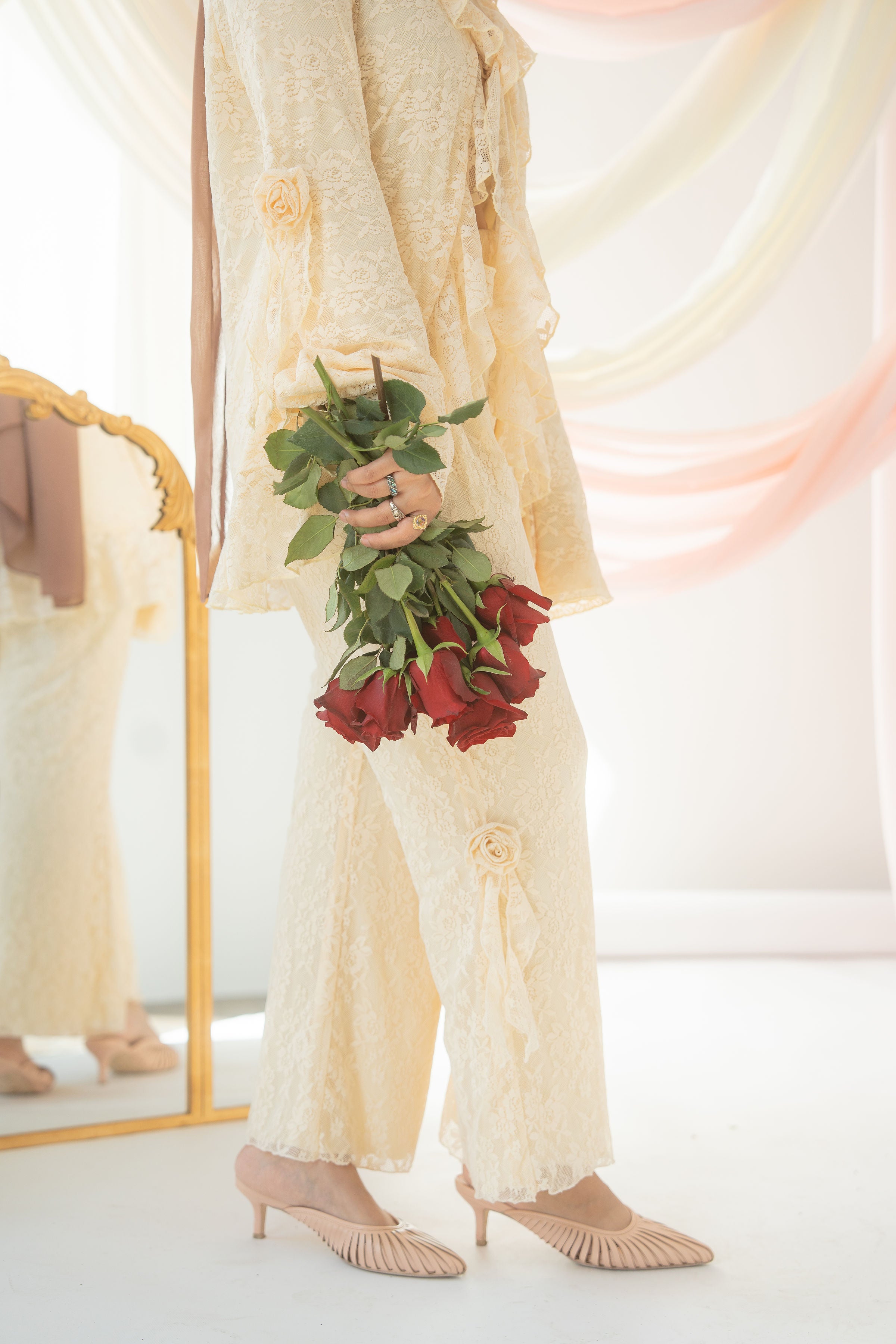 Lillia Lace Pants | Sugar Cookie