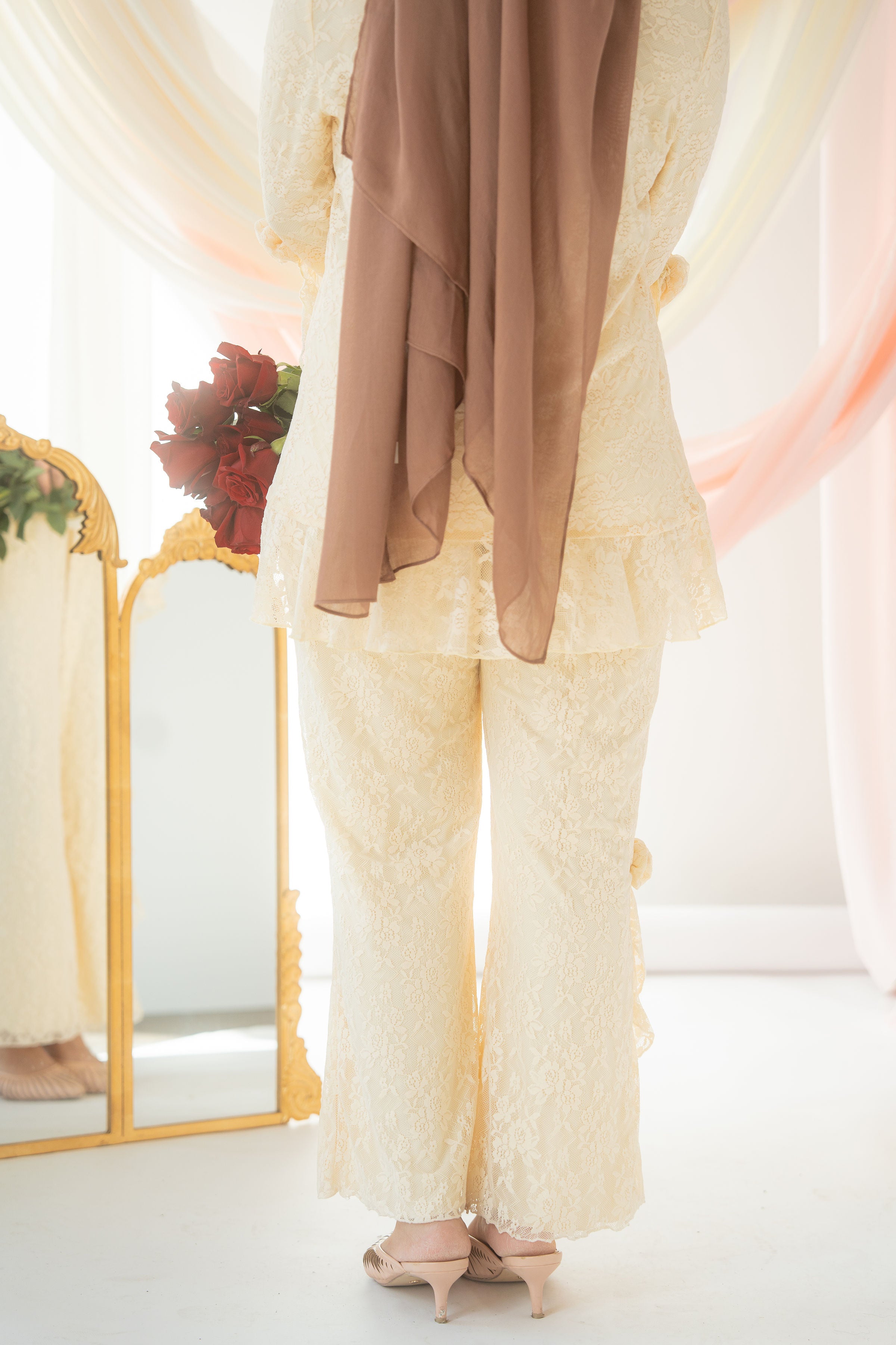 Lillia Lace Pants | Sugar Cookie